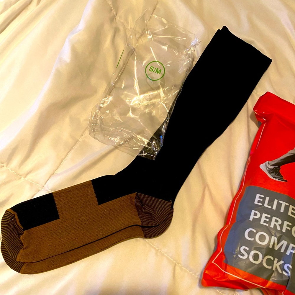 Compression Socks S/M shoe size 3-8, pk of 8